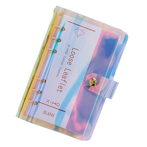 A6/A5 6 Löcher, bunter PVC-Einband, runder Ringordner mit Schnappverschluss, Loseblattordner, persönlicher Organizer (Laser, A6 mini set) von Zelten