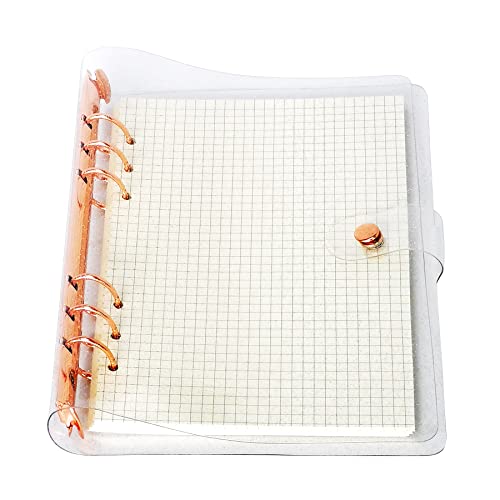 A6/A5 6 Löcher, bunter PVC-Einband, runder Ringordner mit Schnappverschluss, Loseblattordner, persönlicher Organizer (Rose Gold, A5 mini set) von Zelten