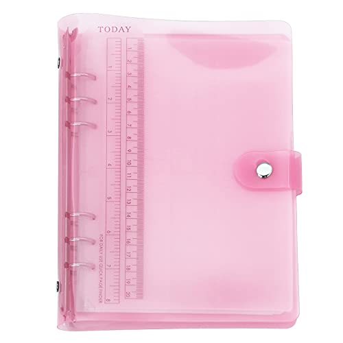 A6/A5 6 Löcher, bunter PVC-Einband, runder Ringordner mit Schnappverschluss, Loseblattordner, persönlicher Organizer (Sachet Pink, A5 combo) von Zelten