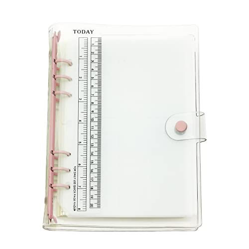 A6/A5 6 Löcher, bunter PVC-Einband, runder Ringordner mit Schnappverschluss, Loseblattordner, persönlicher Organizer (Sugar Coral, A5 combo) von Zelten