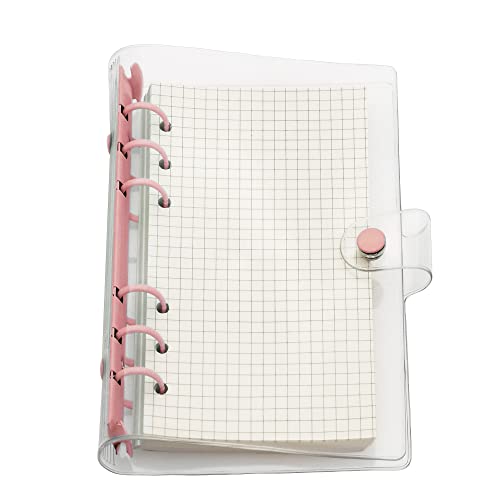 A6/A5 6 Löcher, bunter PVC-Einband, runder Ringordner mit Schnappverschluss, Loseblattordner, persönlicher Organizer (Sugar Coral, A6 mini set) von Zelten
