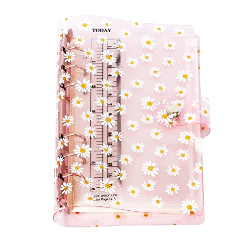 A6/A5 6 Löcher bunte PVC-Abdeckung, runder Ringordner mit Druckknopfverschluss, Ordner für lose Blätter, Notizbuch, Nachfüllpackung, DIY, Scrapbooking, Binder Cover Protector (Pink Daisy, A6 combo) A6/A5 6 Löcher bunte PVC-Abdeckung, runder Ringordner mit Druckknopfverschluss, Ordner für lose Blätter, Notizbuch, Nachfüllpackung, DIY, Scrapbooking, Binder Cover Protector (Pink Daisy, A6 combo) von Zelten