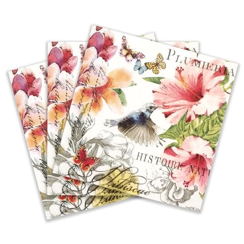 Farbige Papier-Cocktailservietten, 20 Stück Shabby Chic Servietten für Hochzeiten, Abendessen, Tee-Partys und Duschen, Plumieria &Hibiscae Farbige Papier-Cocktailservietten, 20 Stück Shabby Chic Servietten für Hochzeiten, Abendessen, Tee-Partys und Duschen, Plumieria &Hibiscae von Zelten