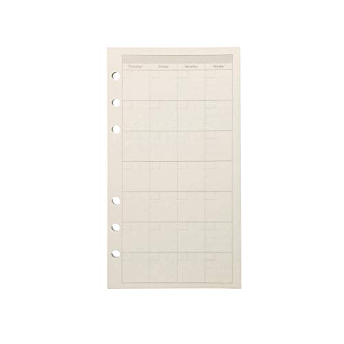 Nachfüllen für 21 cm / A5 17 cm / A6 6-Loch-Abdeckung Rundring Ansicht Ordner (Monthly Plan Refill Paper BW, A6) von Zelten
