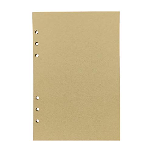 Nachfüllpapier/Lose Blätter für 8,5 Zoll A5 6-Loch-Abdeckung Runder Ringansicht Binder Aktenordner (A5 Brown Refill Paper Kraft Paper, 1 Package) von Zelten