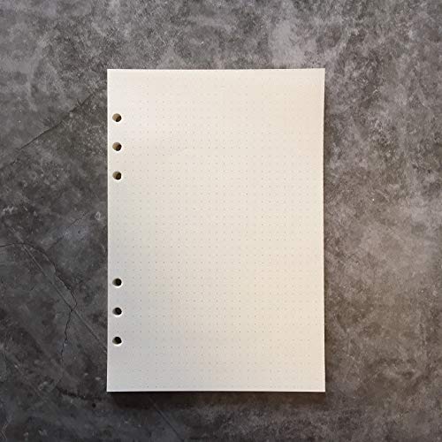 Nachfüllpapier/Lose Blätter für 8,5 Zoll A5 6-Loch-Abdeckung Runder Ringansicht Binder Aktenordner (A5 Paper Refill-Dotted, 1 Package) von Zelten