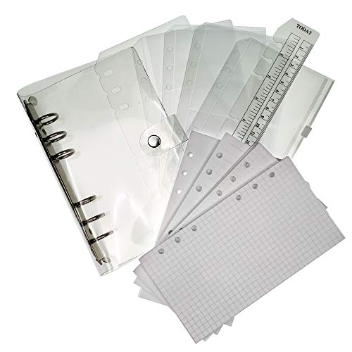 Registerblätter-Papier und Papier-Trennblätter für A5/A6 Ring-Ordner mit 6 Löchern, 17 cm x 10 cm (Set mit durchsichtigem Deckblatt) von Zelten