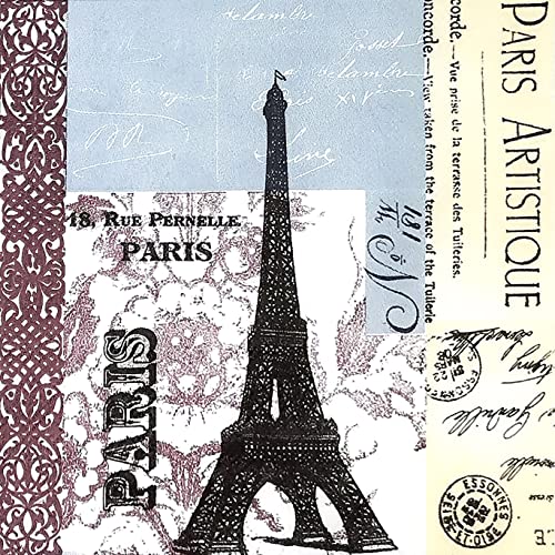 Zelten 2-Lagen 20 Count farbigen Papier Servietten Shabby Chic Servietten für Hochzeit Abendessen Tee Party Dekoration D (Pariser Kunsthandwerk, 1) von Zelten