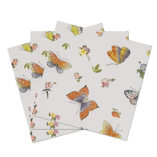 Zelten 2-Lagen 20 Count farbigen Papier Servietten für Hochzeit Abendessen Tee Party Dekoration E (Butterfly & Floral I, 1) von Zelten