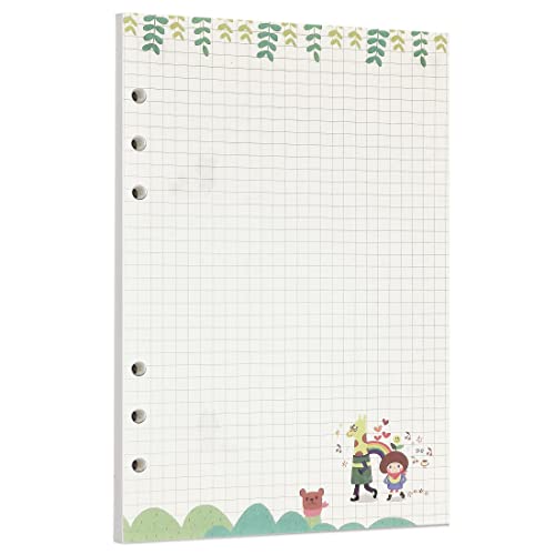 Zelten Bunt 40 Blatt 80 Seiten Lose-Blatt-Lochpapier-Nachfüllpackungen Papier für 6-Loch-Binder Persönlicher Organizer Tagebuch Notizbuch Nachfüllbarer Planer (A5, Little Girl Weekly Planner) von Zelten