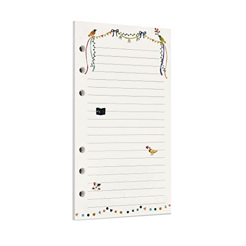 Zelten Bunt 40 Blatt 80 Seiten Lose-Blatt-Lochpapier-Nachfüllpackungen Papier für 6-Loch-Binder Persönlicher Organizer Tagebuch Notizbuch Nachfüllbarer Planer (A6, Tree Party Ruled) von Zelten