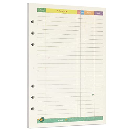 Zelten Bunt 45 Blatt 90 Seiten Lose-Blatt-Lochpapier-Nachfüllpackungen Papier für 6-Loch-Binder Persönlicher Organizer Tagebuch Notizbuch Nachfüllbarer Planer (A5, Fairy Tale Financial) von Zelten