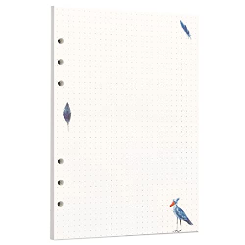 Zelten Bunt 45 Blatt 90 Seiten Lose-Blatt-Lochpapier-Nachfüllpackungen Papier für 6-Loch-Binder Persönlicher Organizer Tagebuch Notizbuch Nachfüllbarer Planer (A5, Rainforest Dotted) von Zelten