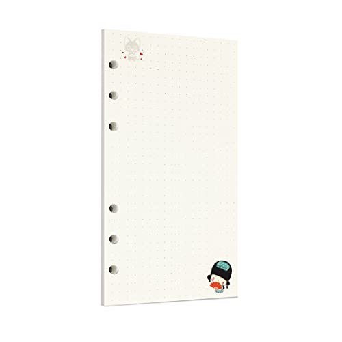 Zelten Bunt 45 Blatt 90 Seiten Lose-Blatt-Lochpapier-Nachfüllpackungen Papier für 6-Loch-Binder Persönlicher Organizer Tagebuch Notizbuch Nachfüllbarer Planer (A6, Fairy Tale Dotted) von Zelten