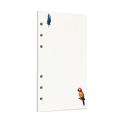 Zelten Bunt 45 Blatt 90 Seiten Lose-Blatt-Lochpapier-Nachfüllpackungen Papier für 6-Loch-Binder Persönlicher Organizer Tagebuch Notizbuch Nachfüllbarer Planer (A6, Rainforest Blank) von Zelten