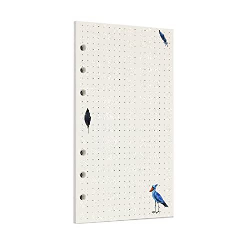 Zelten Bunt 45 Blatt 90 Seiten Lose-Blatt-Lochpapier-Nachfüllpackungen Papier für 6-Loch-Binder Persönlicher Organizer Tagebuch Notizbuch Nachfüllbarer Planer (A6, Rainforest Dotted) von Zelten