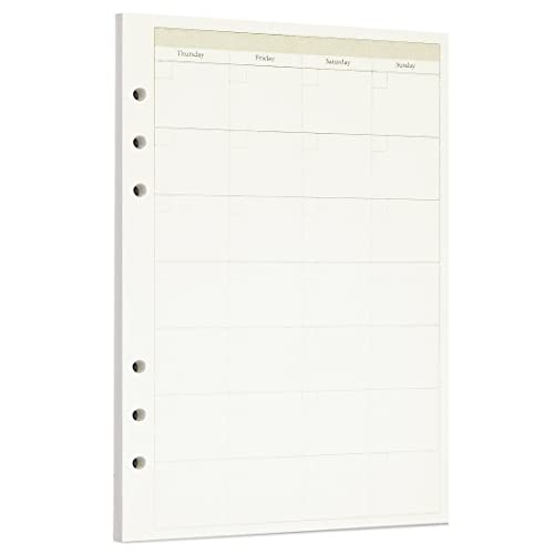 Zelten Lose-Blatt-Lochpapier-Nachfüllpackungen Papier für 6-Loch-Binder Persönlicher Organizer Tagebuch Notizbuch Nachfüllbarer Planer, Monthly Planner, A5/6 Hole von Zelten