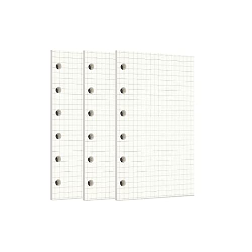 Zelten Lose-Blatt-Lochpapier-Nachfüllpackungen Papier für 6-Loch-Binder Persönlicher Organizer Tagebuch Notizbuch Nachfüllbarer Planer, Squared, A7/6 Hole von Zelten