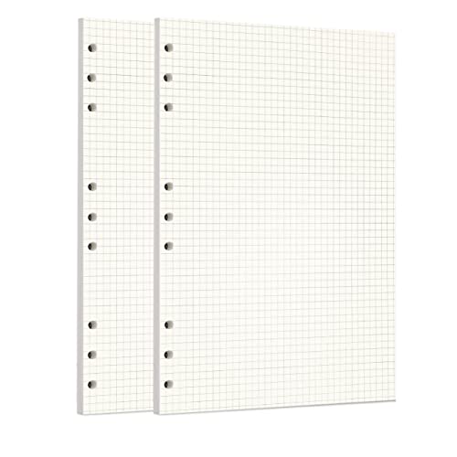 Zelten Lose-Blatt-Lochpapier-Nachfüllpackungen Papier für 6-Loch-Binder Persönlicher Organizer Tagebuch Notizbuch Nachfüllbarer Planer, Squared, B5/9 Hole von Zelten