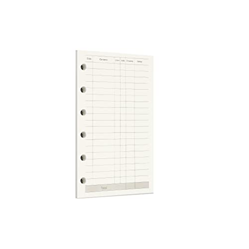 Zelten Lose-Blatt-Lochpapier-Nachfüllpackungen Papier für 6-Loch-Binder Persönlicher Organizer Tagebuch Notizbuch Nachfüllbarer Planer (Finance, A7/6 Hole) von Zelten