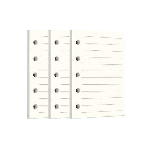 Zelten Lose-Blatt-Lochpapier-Nachfüllpackungen Papier für 6-Loch-Binder Persönlicher Organizer Tagebuch Notizbuch Nachfüllbarer Planer (Lined,A8/5 Hole) von Zelten