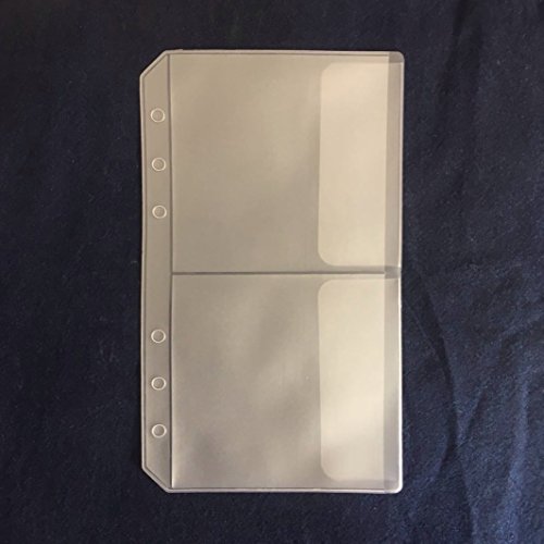 Zelten Nachfüllpapier/lose Blätter für 21,6 cm A5 und 15,2 cm A6, 6-Loch-Einband, runder Ringordner (A6, 2 Taschen, 4 Stück) von Zelten