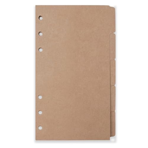 Zelten Nachfüllungen/lose Blätter für A6 Cover Ringbuch/Personal Organizer/Planer (A6 6 Löcher, Trennblatt horizontales braunes Papier) von Zelten
