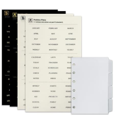 Zelten PP Binder Index Dividers mit 4 Blättern Tab Aufkleber für Personal Organizer Planner Loose Leaf Notebook(PP Frosted 4-Ordner-Registerkarte,A7 / 6 Loch) von Zelten