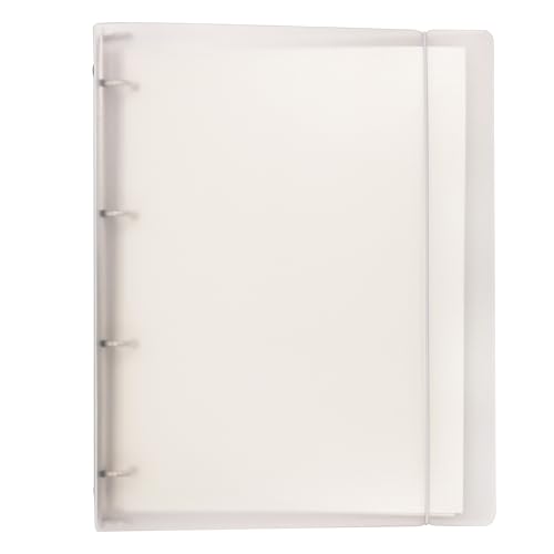 Zelten Ringordner mit buntem PP-Einband für lose Blätter, mit Notizbuch-Nachfüllpackung/persönlichem Organizer (A4, Mini-Set mit 4 Löchern, Weiß) von Zelten