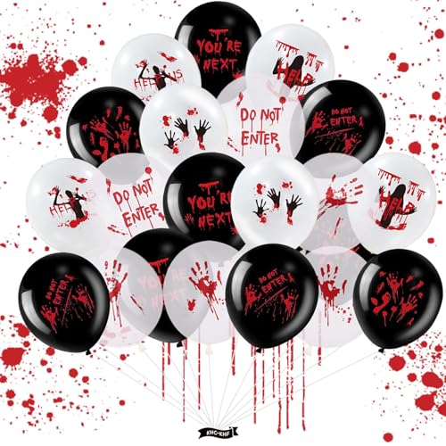 Halloween Ballon Set,Luftballons mit blutigem Handabdruck,Skelett Blutiger Helium Ballons, Party Deko Rot Schwarz, Dekoration Mottoparty Halloween Halloween Ballon Set,Luftballons mit blutigem Handabdruck,Skelett Blutiger Helium Ballons, Party Deko Rot Schwarz, Dekoration Mottoparty Halloween von Zempertoopa