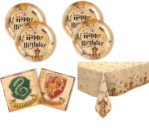 Magischer Wizard Partygeschirr Set, Partygeschirr Set, Deko Geburtstag Partygeschirr, für Kinder Geburtstag Party Supplies und Tischderation von Zempertoopa