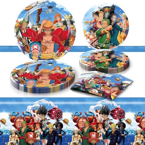 One Piece Partygeschirr, One Piece Party Supplies Set, Pappgeschirr Pappteller Becher Servietten für Kindergeburtstag Party Dekoration Geburtstagsdeko 10 Gäste One Piece Partygeschirr, One Piece Party Supplies Set, Pappgeschirr Pappteller Becher Servietten für Kindergeburtstag Party Dekoration Geburtstagsdeko 10 Gäste von Zempertoopa