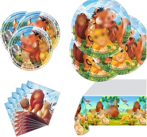 Zempertoopa Lion King Geburtstag Partyzubehörsets, Lion King Partygeschirr Kindergeburtstag, Pappteller Becher Servietten für Kindergeburtstag Party Dekoration Geburtstagsdeko 10 Gäste Zempertoopa Lion King Geburtstag Partyzubehörsets, Lion King Partygeschirr Kindergeburtstag, Pappteller Becher Servietten für Kindergeburtstag Party Dekoration Geburtstagsdeko 10 Gäste von Zempertoopa