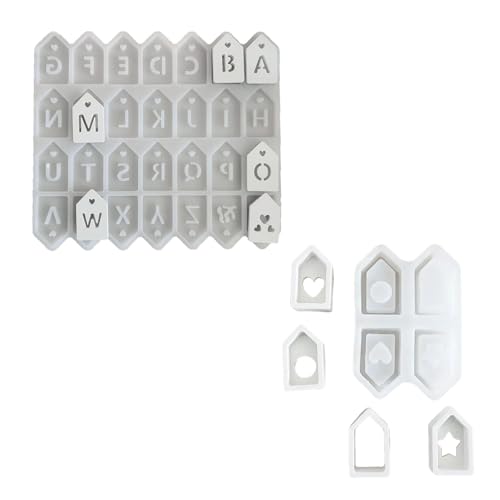 Multifunktionale Silikonform für Anhänger, Hausform, Bastelformen, Epoxidharz, Ornamentformen, 2 Stück von Zemusinet