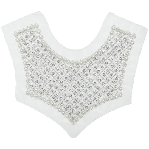 Strass Perlen Kragen Organza Applikationen Verzierte Spitze Ausschnitt Kragen Nähen auf Patches für Kleider Ausschnitt von Zemusinet