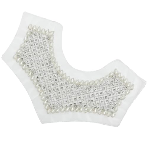 Strass Perlen Kragen Organza Applikationen Verzierte Spitze Ausschnitt Kragen Nähen auf Patches für Kleider Ausschnitt von Zemusinet