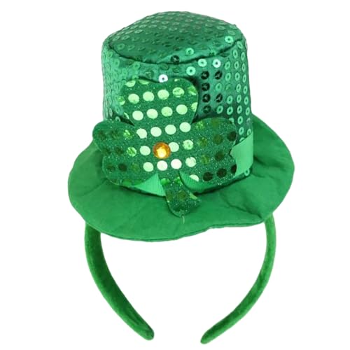 Zemusinet Kopfband, Partyhut, Kobold, grüner Rand, grüner Ofenrohr-Hut, für Irish Day Club, irisches Urlaubszubehör Zemusinet Kopfband, Partyhut, Kobold, grüner Rand, grüner Ofenrohr-Hut, für Irish Day Club, irisches Urlaubszubehör von Zemusinet