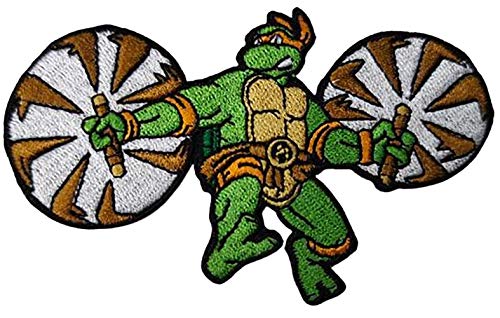 Michelangelo – 1980er Jahre TMNT Aufnäher zum Aufbügeln, Mehrfarbig, S von Zen Monkey Studios