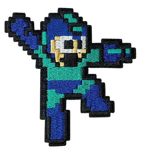 Zen Monkey Studios Leaping Mega Man Aufnäher zum Aufbügeln von Zen Monkey Studios