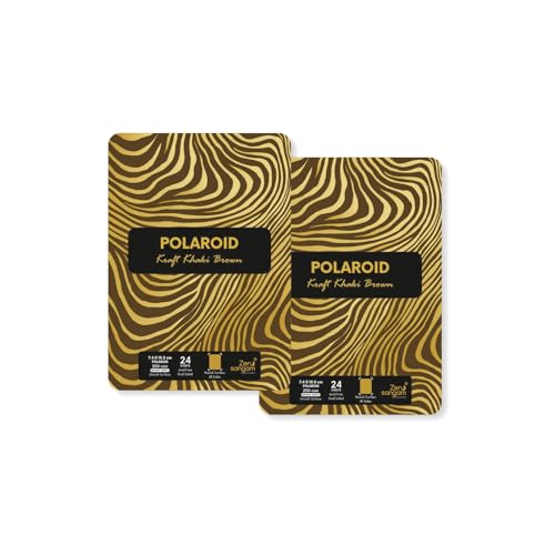 Zen Sangam Polaroid-Blätter für Künstler, A7 (2 Stück) – 250 g/m² Kraftpapier, Khakibraun, (24 + 24 Blatt), glatte Oberfläche, Größe A7 (10,5 x 7,4 cm), runde Ecken, für Gouache, Acryl, Glitzerstift von Zen Sangam Express your Mind