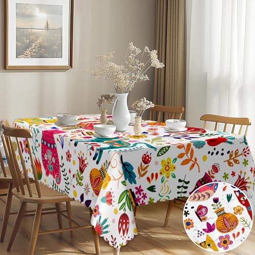 ZenMood Rechteckig Tischdecke Abwaschbar, Farbe Katze Outdoor Tischdecke Wetterfest, Wasserdicht Polyester Garten Tischdecken für Draußen Küche, Esstisch, Parteien (110x140cm) von ZenMood