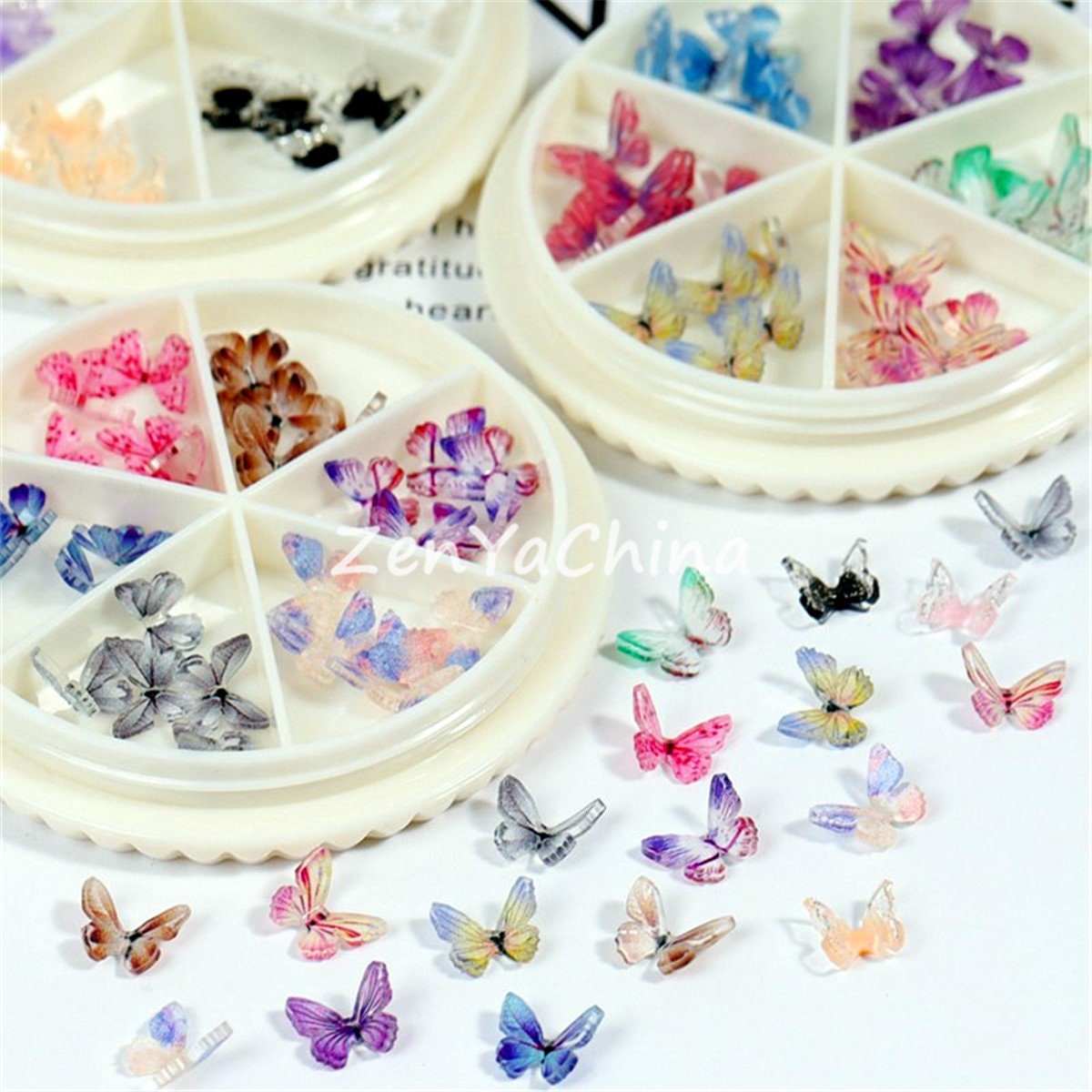 30 Stück Mischacryl Tiny Butterlfy Als Füllstoff Für Nail Art Gießharz Gießen Schmuckherstellung Komponenten Charms Bastelmaterial Sticker von ZenYaChina