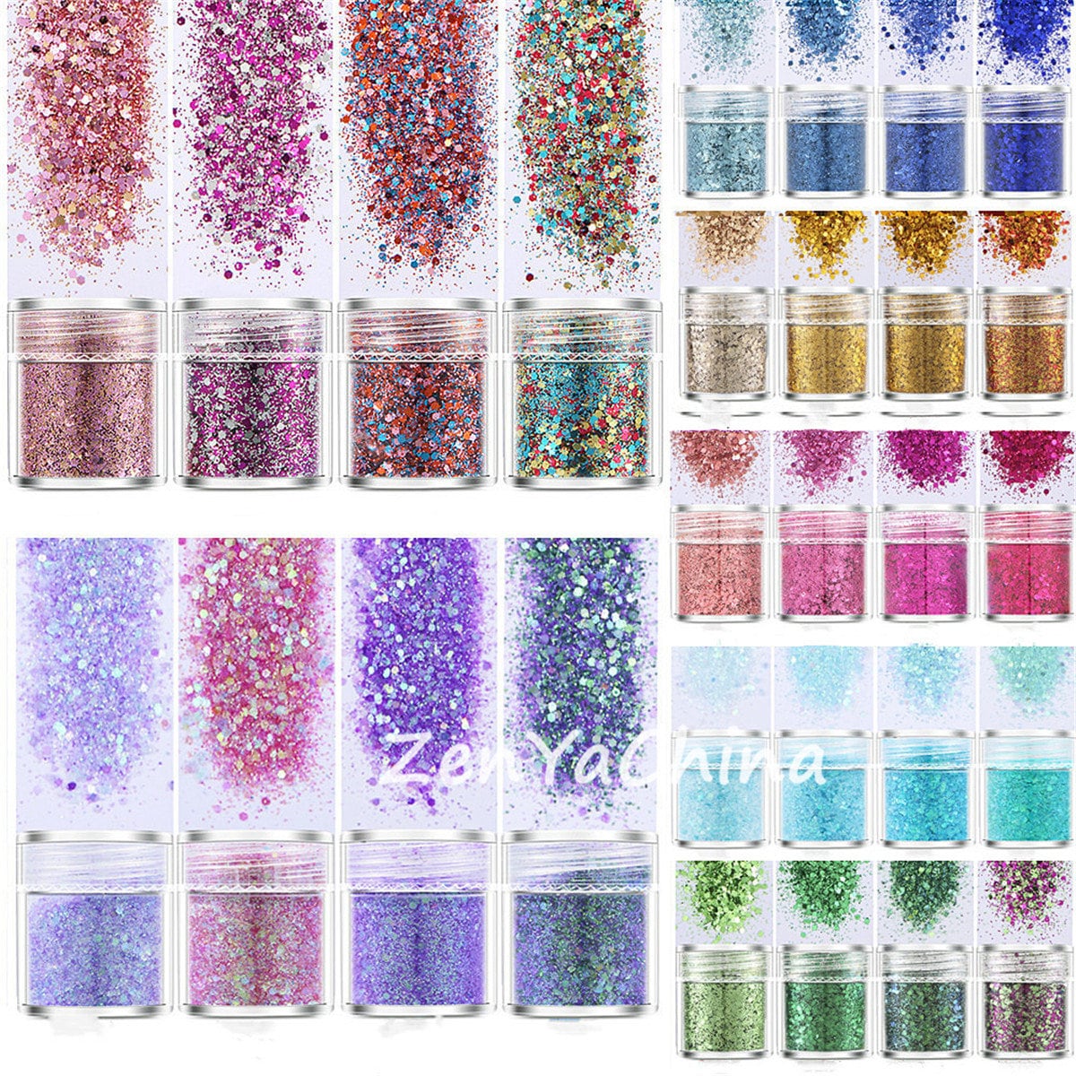 4stk Farbe Superfein Glitzer Puder 1mm Pailletten Mix For Nail Art Diy Uv Epoxidharz Silikonform Gießharz Füllmaterial von ZenYaChina