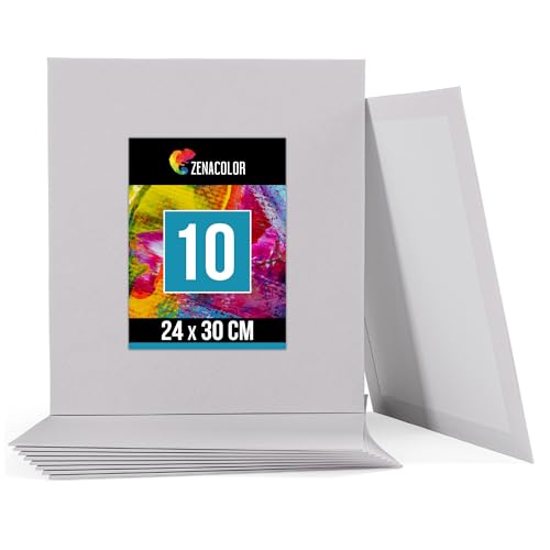 Zenacolor - Canvas Set 10 teilig - Leinwand zum Bemalen 24x30cm - Gemälde auf Leinwand, Acrylmalerei, Ölgemälde, Gouache, Aquarell - 100% Säurefreie Baumwolle. von Zenacolor