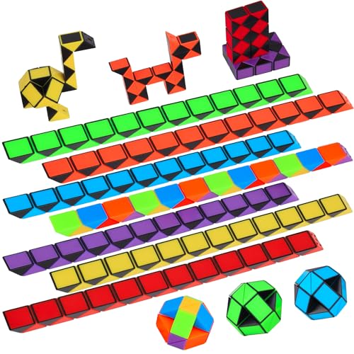 Zendstanding Mitgebsel Kindergeburtstag, 14er 24 Blöcke Magische Schlange Kinder Spielzeug Set, Give Aways Kindergeburtstag Gastgeschenke von Zendstanding