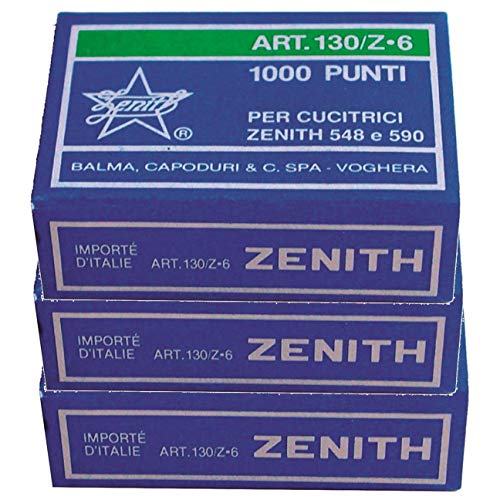 ZENITH Heftklammern 130Z6 (6/6) für Zenith 548 und 590, 3 Packungen mit je 1000 Stück von Zenith