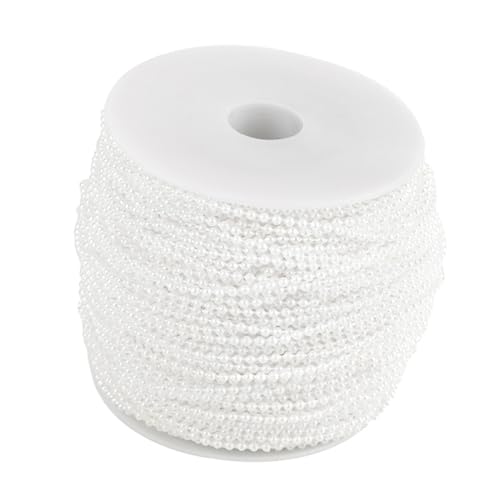 Zenithaur Faux Pearl Perle Garland 100m / Roll, Nachahmungsperlkabel Perlen Saite für Hochzeitsfeier Dekoration und Handwerk 2,5 mm (Weiß) von ZenithAur