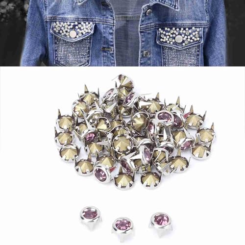 Zenithaur -Strassnieten 50pcs 7mm Kristallnagelschuhstände für DIY -Lederhandwerksverzerrung Punk Spikes Dekoration auf Taschen Schuhe Kleidungsprojekte (Spitzer unten 7 mm Silberkantenpulver Diamant) Zenithaur -Strassnieten 50pcs 7mm Kristallnagelschuhstände für DIY -Lederhandwerksverzerrung Punk Spikes Dekoration auf Taschen Schuhe Kleidungsprojekte (Spitzer unten 7 mm Silberkantenpulver Diamant) von ZenithAur