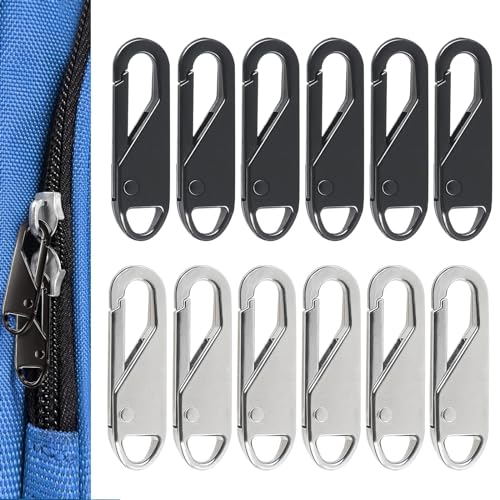 Reißverschluss zipper ersatz,Reißverschluss Zipper Zipper Für Reißverschluss Reisverschlusszieher Zipper - für Koffer Mantel Stiefel &Rucksack & Stiefel 12 Stück-Anhänge von ZenithFast