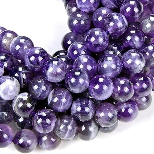 Zenkeeper 108 Stück Amethyst-Perlen für die Schmuckherstellung 8 mm Amethyst-Edelsteine lose Steinperlen von Zenkeeper